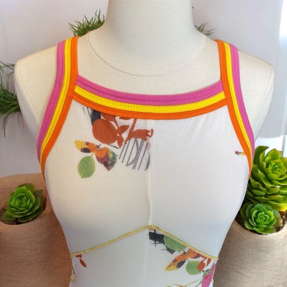 Didier Parakian Floral Art Printed Flowy Maxi Dress | Boho Gypsy Vintage - Picture 2 of 9